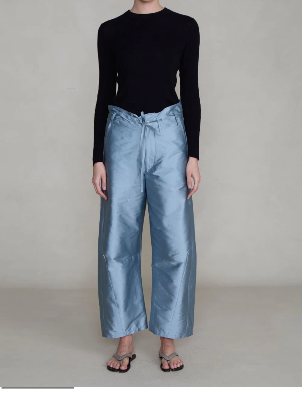 CHAN LUU Techno Taffeta Barrel Pant Bath Blue